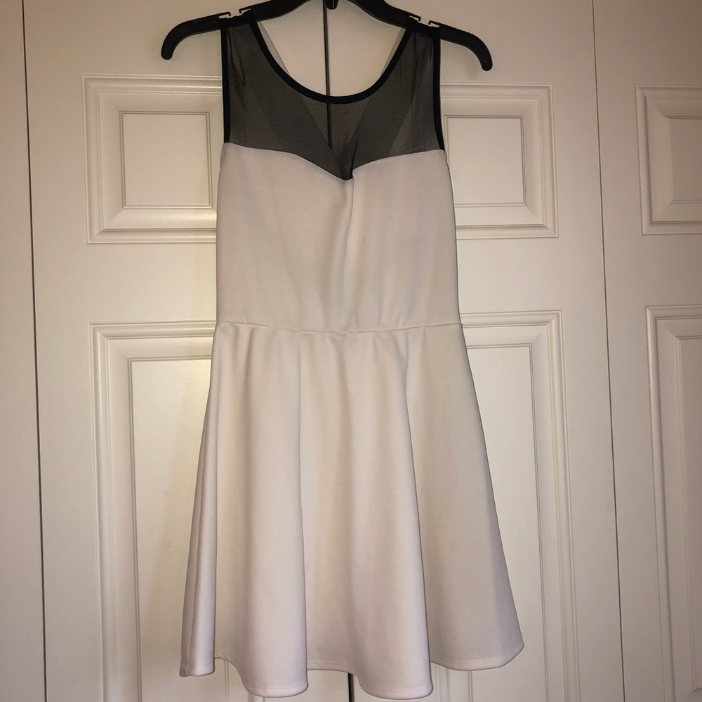 White and black mini dress
